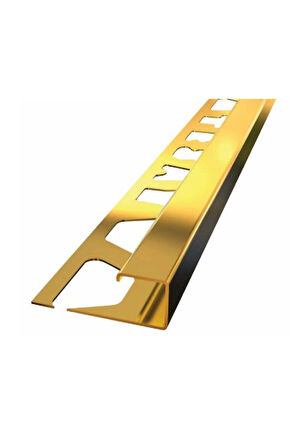 14 MM 304 PASLANMAZ INOX SERAMİK KARE DIŞ KÖŞE PROFİLİ ALTIN 2,5 M BOY