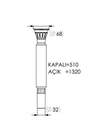PLS UZUN KÖRÜKLÜ SIFON STANDART Ø32X70MM