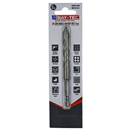 BAY-TEC 12 MM ÇOK AMAÇLI MATKAP UCU