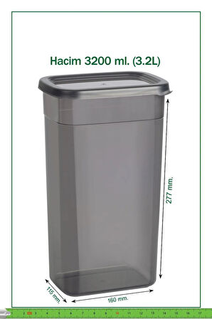 SAKLAMA KABI DİKDÖRTGEN 3200 ML