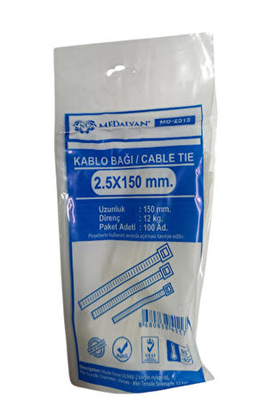 MEDALYAN SİYAH KABLO BAĞI (2.5X150 MM)