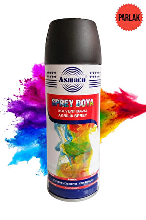 ASMACO PARLAK SİYAH AKRİLİK SPREY BOYA 400 ML (RAL 9005)