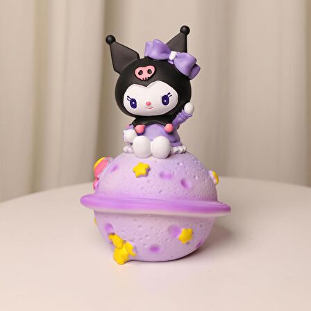 Kawaii Sanrio Kuromi Satürn Yanı Sönen Renk Değiştiren Gece Lambası Kumbara