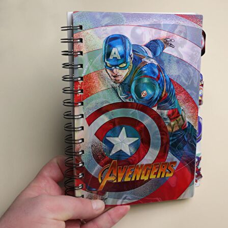 Avengers Karakterler 3 Boyutlu  Defter Ayraçlı 
