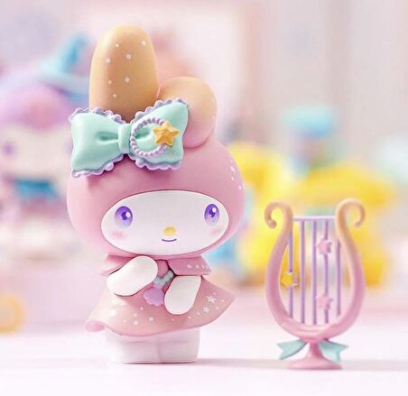 Kuromi Hello Kitty Pochacco My Melody Cinnamoroll 6 Parça Şapkalı Figür Seti