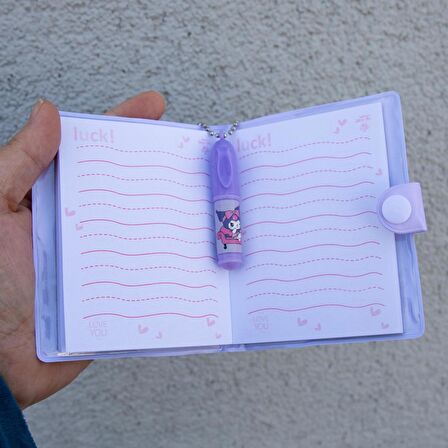 Kawaii Sanrioo Karakterler Mini Defter Kalem Set