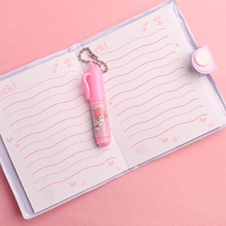 Kawaii Sanrioo Karakterler Mini Defter Kalem Set