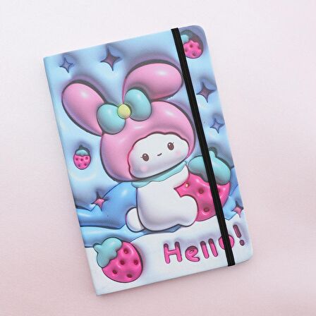 Kawai Sanrio My Melody Çizgili Lastikli Defter