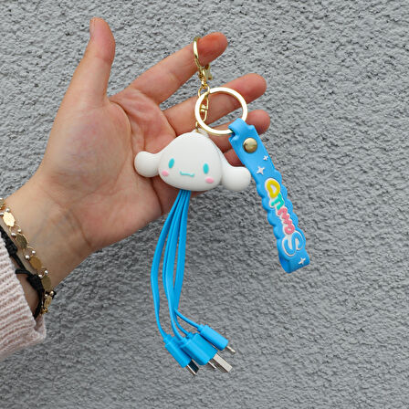 Sanrio Karakterler Silikon Anahtralık Şarj Kablosu