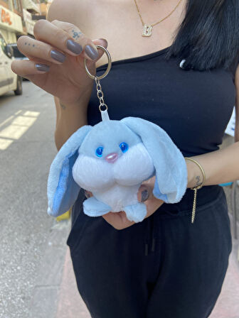 Sevimli Tavşan Peluş Anahtarlık Çanta  Süsü