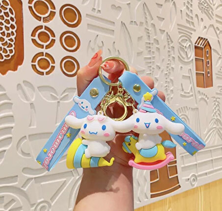 Cinnamaroll Tasarımlı Silikon Anahtarlık Çanta  Süsü 1 ADET