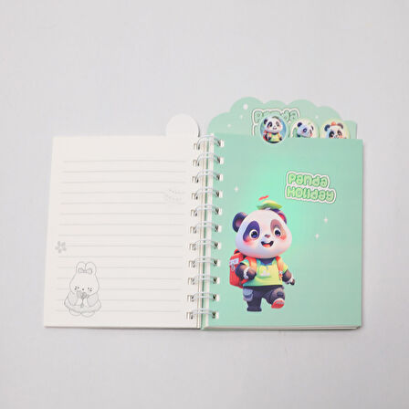 Sevimli Panda Ayraçlı Defter