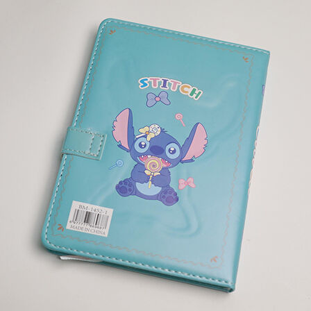 Stitch Temalı Mıknatıslı Özel Kapaklı Defter - A5 Boyut - 160 Sayfa