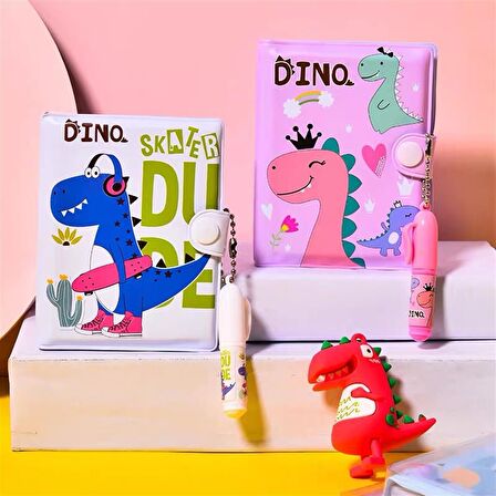  Dinazor Desenli Mini Not Defteri Ve Tükenmez Kalem Set
