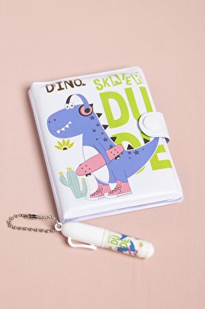  Dinazor Desenli Mini Not Defteri Ve Tükenmez Kalem Set
