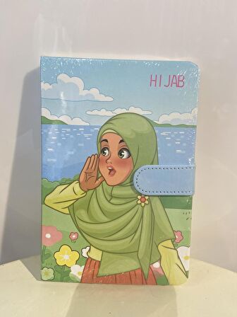 Sevimli Kız Mıknatıslı Defter Çizgili