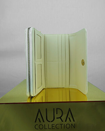 Valore Büyük Boy Fermuarlı ve Çok Gözlü Suni Deri Cüzdan