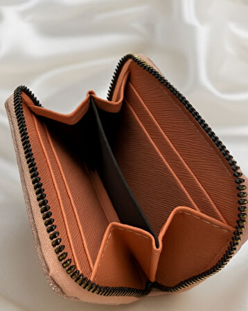 Luna Parlak Simli Fermuarlı Cüzdan