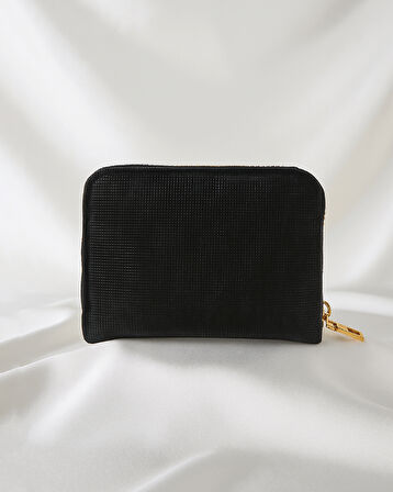 Luna Parlak Simli Fermuarlı Cüzdan