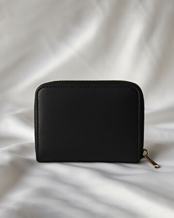 Noya Fermuarlı Parlak Suni Deri Cüzdan - Siyah