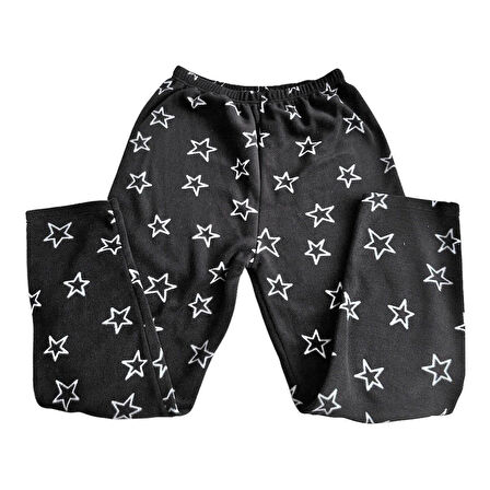 Kadın  Polar Peluş Pijama Takımı Sweat-Eşofmanalt Yıldızlı Cool Büyük Beden