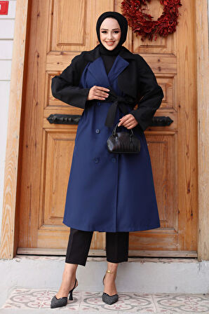 Kolu Garnili  Trençkot  İndigo 4435