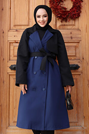 Kolu Garnili  Trençkot  İndigo 4435