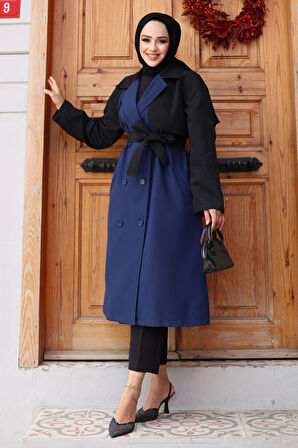 Kolu Garnili  Trençkot  İndigo 4435