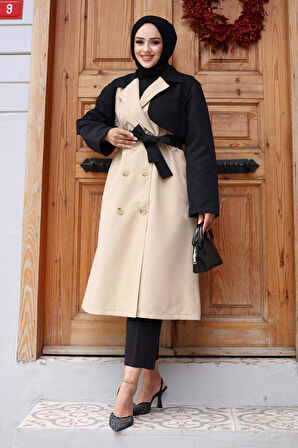 Kolu Garnili  Trençkot  Bej 4435