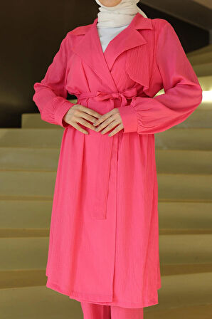 Ay Parça Detaylı Takım Fuşya