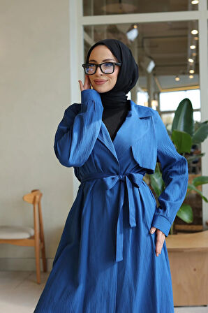 Ay Parça Detaylı Takım İndigo