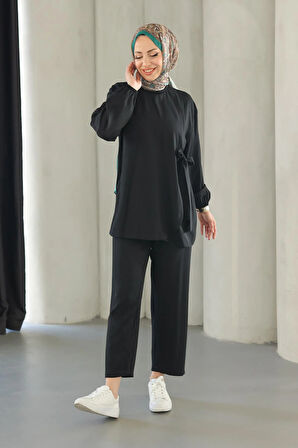 Bağlama Detaylı Takım Siyah