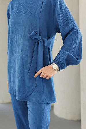 Bağlama Detaylı Takım İndigo