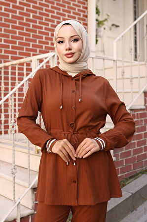 Ribana Detaylı Takım Kahverengi