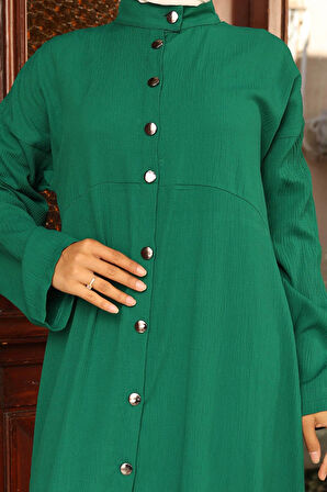 Yaka Detaylı Uzun Takım Yeşil