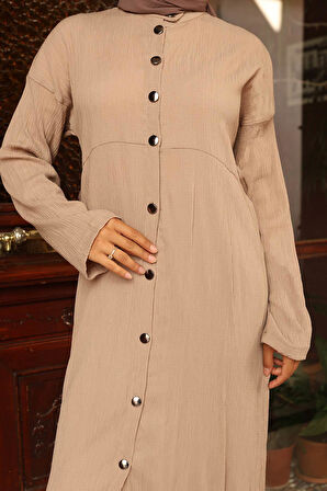 Yaka Detaylı Uzun Takım Vizon