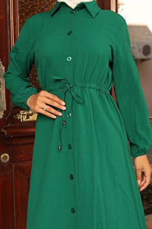 Yırtmaç Detaylı Uzun Takım Yeşil