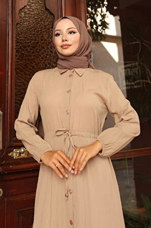 Yırtmaç Detaylı Uzun Takım Vizon