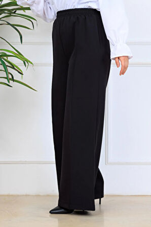 Önü Dikiş Detaylı Dabıl Pantolon Siyah