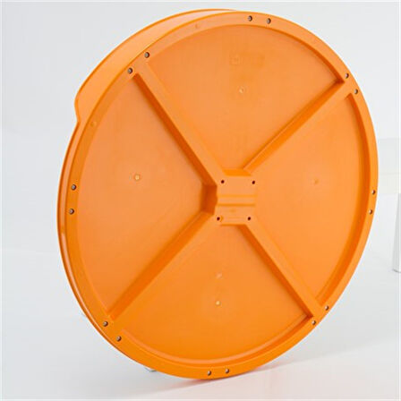 Trafik Güvenlik Aynası 80 cm Sarı-Siyah ve 2.5 m Galvaniz Flanşlı Direk Set