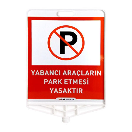 Yabancı Araçların Park Etmesi Yasaktır Çift Taraf Baskı Delinatör Seti Siyah