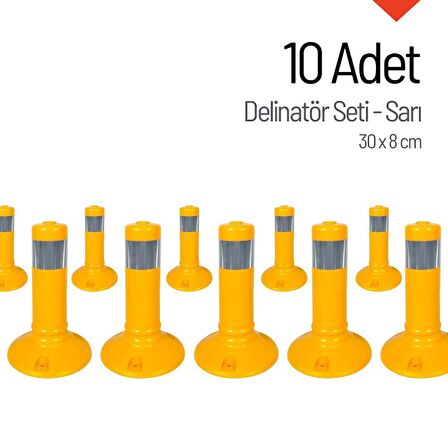 Delinatör 30 x 8 cm Sarı 10 Adet, Esnek Duba