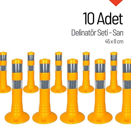 Delinatör 45 x 8 cm Sarı 10 Adet, Esnek Duba