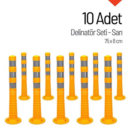 Delinatör 75 x 8 cm Sarı 10 Adet, Esnek Duba