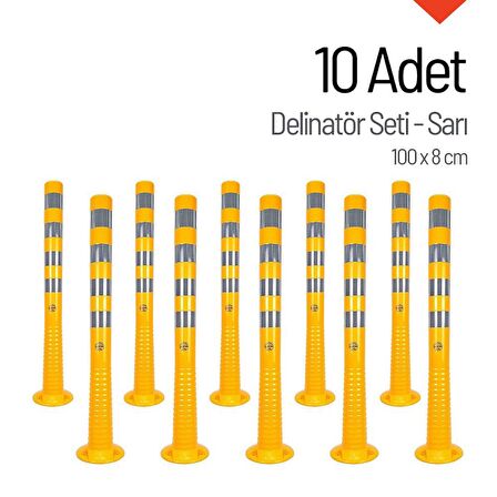 Delinatör 100 x 8 cm Sarı 10 Adet, Esnek Duba