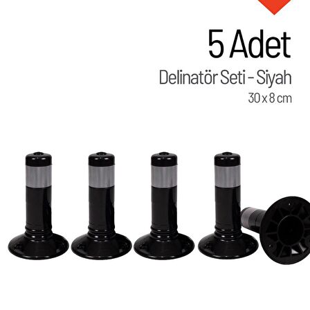 Delinatör 30 x 8 cm Siyah 5 Adet, Esnek Duba