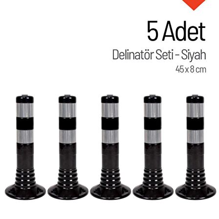Delinatör 45 x 8 cm Siyah 5 Adet, Esnek Duba