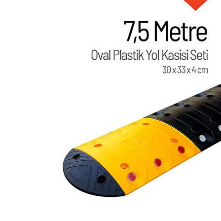Oval Plastik Hız Kesici Set, Yol Kasisi 7,5 metre