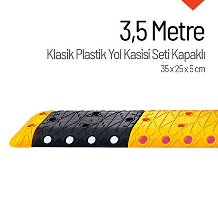 Klasik Hız Kesici Set Kapaklı Plastik, Yol Kasisi 3,5 metre