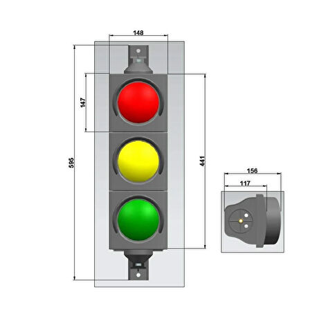 100 mm Ledli Oto Sinyal Verici, Trafik Lambası